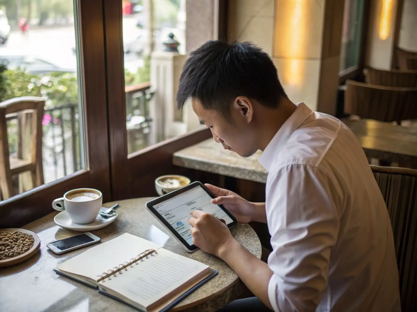An entrepreneur working on a laptop in a vibrant co-working space, representing the spirit of entrepreneurship coaching.